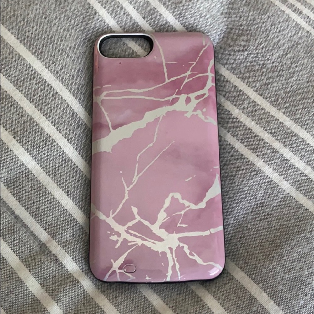 Pink Marble Charging iPhone Case